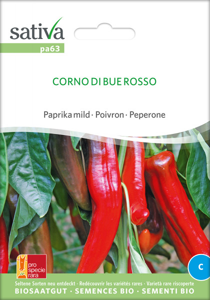 Paprika CORNO DI BUE ROSSO (mild) (demeter-Biosaatgut psr)