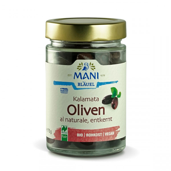 MANI - Kalamata Oliven al Naturale, entkernt (bio)