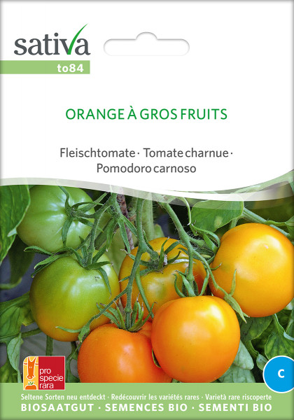 Tomate ORANGE A GROS FRUITS (demeter-Saatgutrarität/PSR)