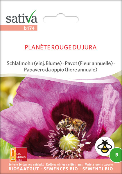 Schlafmohn - PLANETE ROUGE DU JURA (Bio-Saatgut/ PSR)