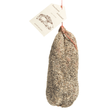 Salami mit Kräuterhülle, Saucisson Sec aus Hoch-Savoien